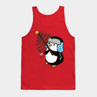 Little Penguin bringing a Christmas tree Tank Top